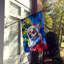 Chocolate Poodle Christmas House Flag-113107180