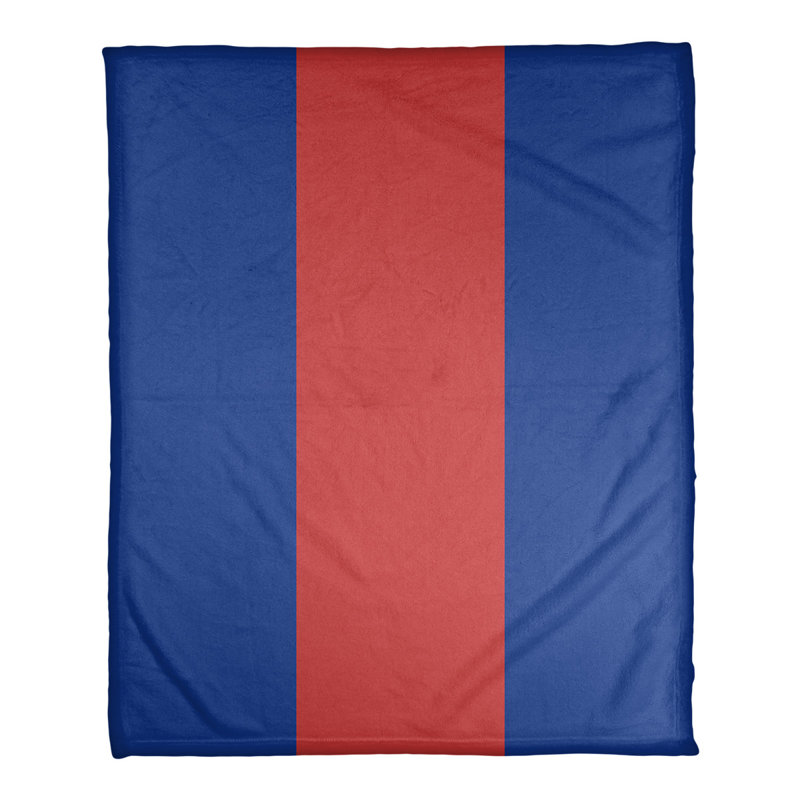 Jeté polaire baseball, New York, l 50 po x L 60 po, Bleu / Blanc / Orange