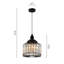 Luminaire suspendu tambour simple à 1 lumière avec détails en cristal Meltham