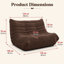 Causeuse en sherpa de 49,6 po de largeur avec accoudoirs rembourrés en mousse et capitonnage Channel-COFFEE-470384858