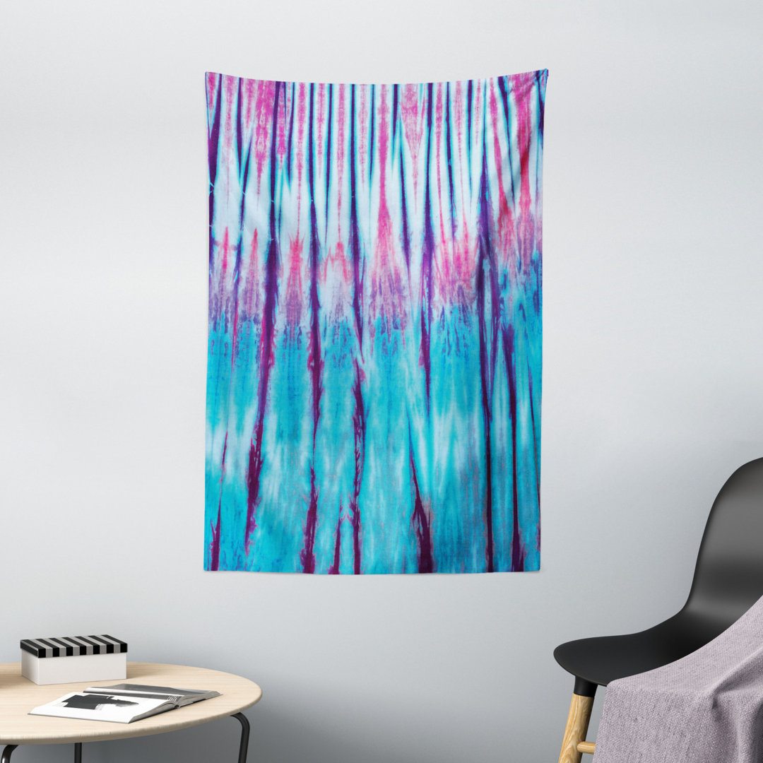 Wandbehang Nahaufnahme von vertikalen Gradient Tie Dye Effekt Hippie Alter Life Retro