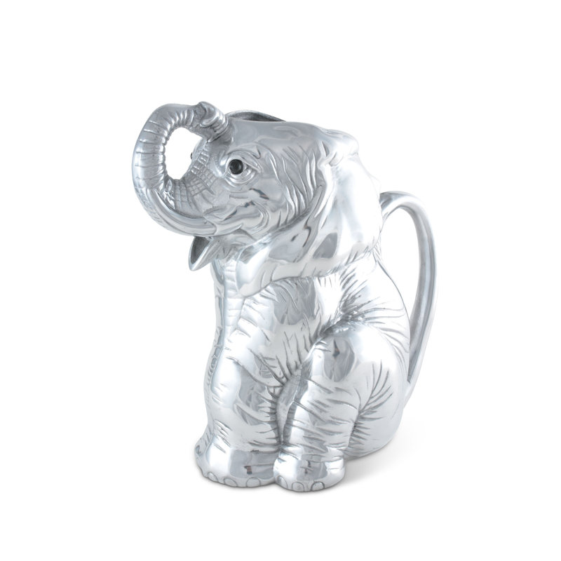 Arthur Court Silver Aluminum Elephant Pitcher 64 oz