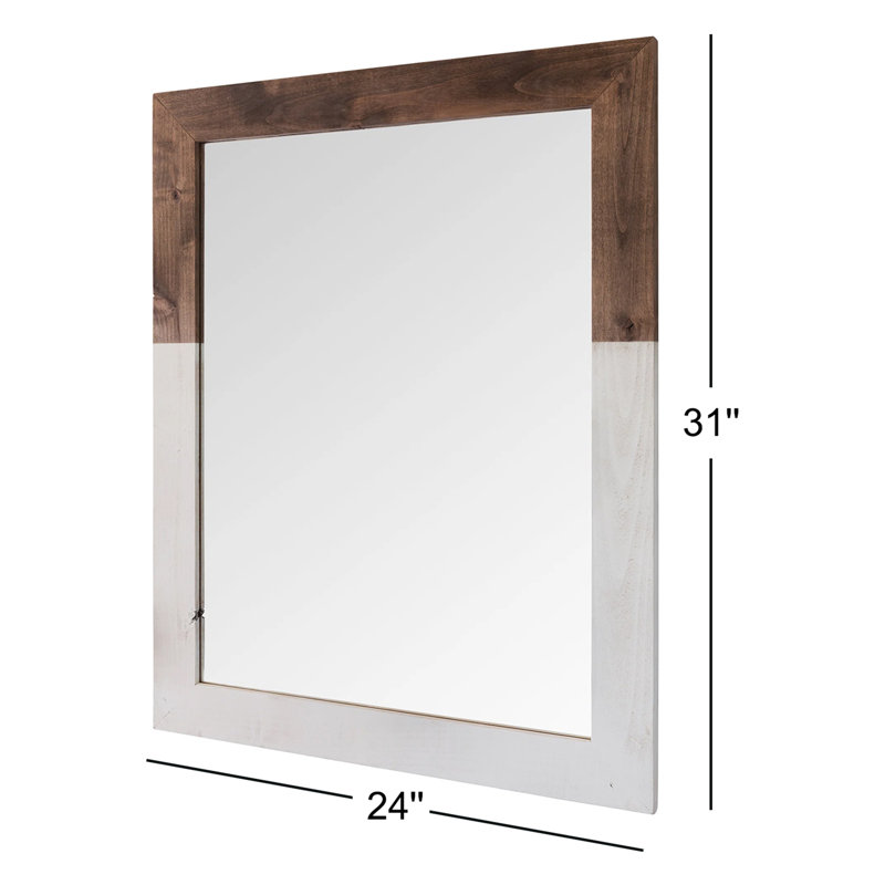 Owings Solid Wood Rectangle Wall Mirror