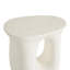 Table d'appoint d'extérieur MGO, finition terrazzo d'aspect travertin en blanc pour patio / terrasse / jardin