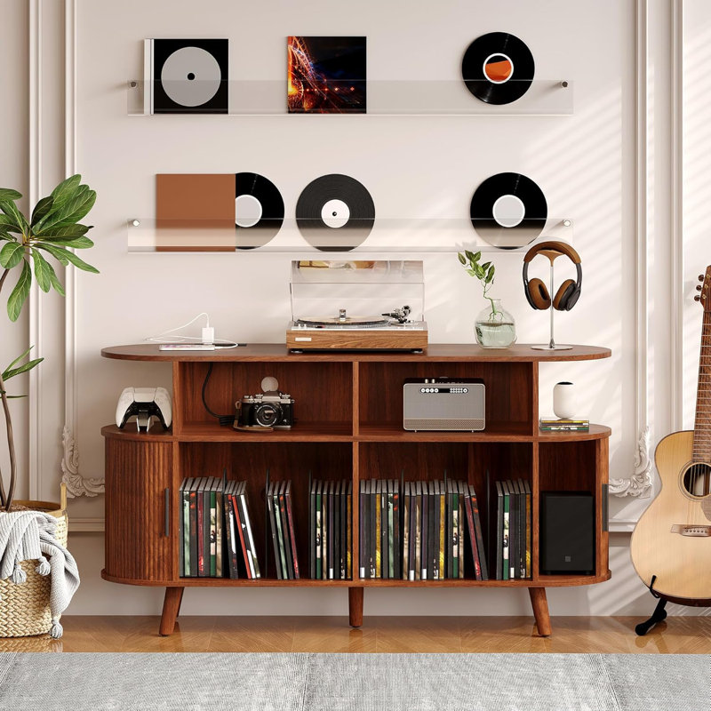 Armoire tourne-disque 55 po Mid-Century