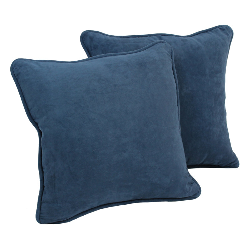 Microsuede Reversible Throw Pillow, Indigo