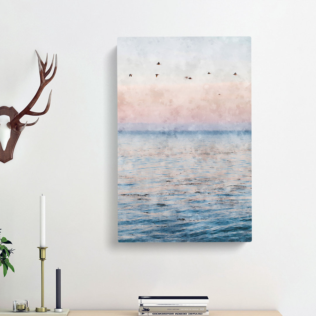 Birds Above The Ocean - Wrapped Canvas