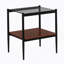 Ensemble de 3 tables basses et tables de bout, table en verre trempé avec panneau de fibres à densité moyenne, verre gris-450535424-450535455