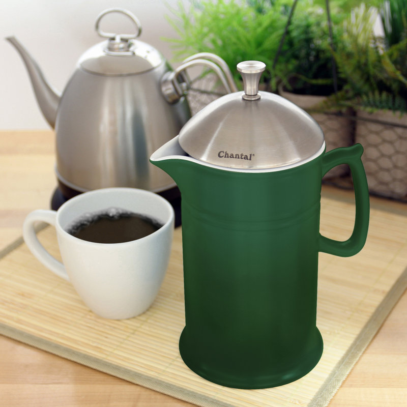 Chantal 4-Cup French Press Coffee Maker, Forest Green