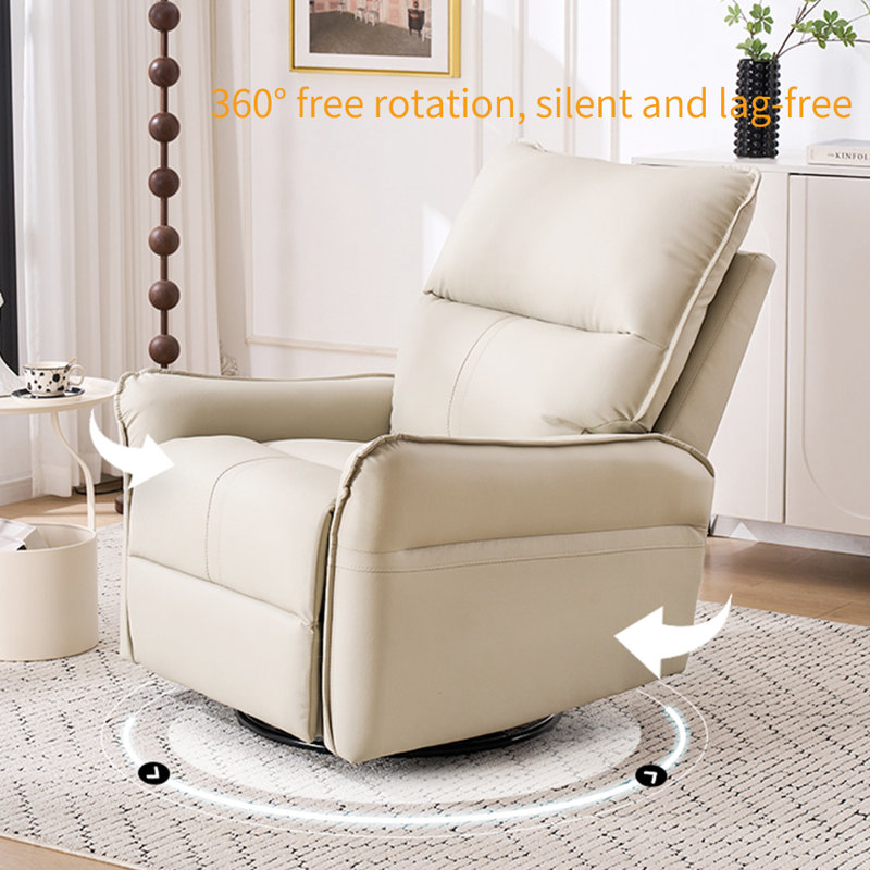 Modern light luxury faux leather lounge chair, Beige