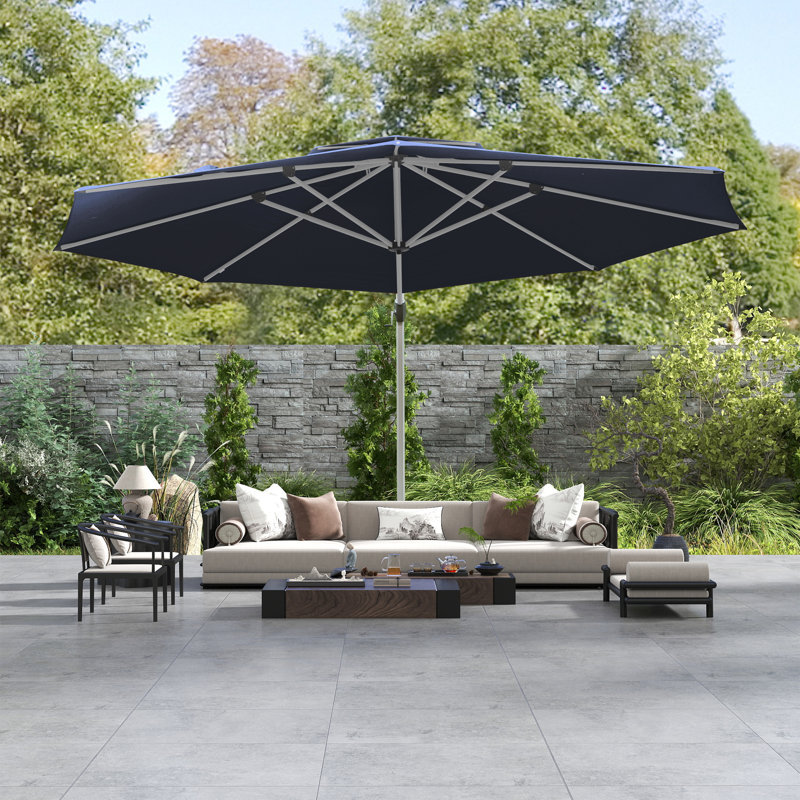 at home at home patio umbrella LAUSAINT HOME 12FT Deluxe Cantilever Umbrella Patio Cantilever Umbrella  with Base Included Heavy Duty Outdoor Umbrellas Garden, Backyard