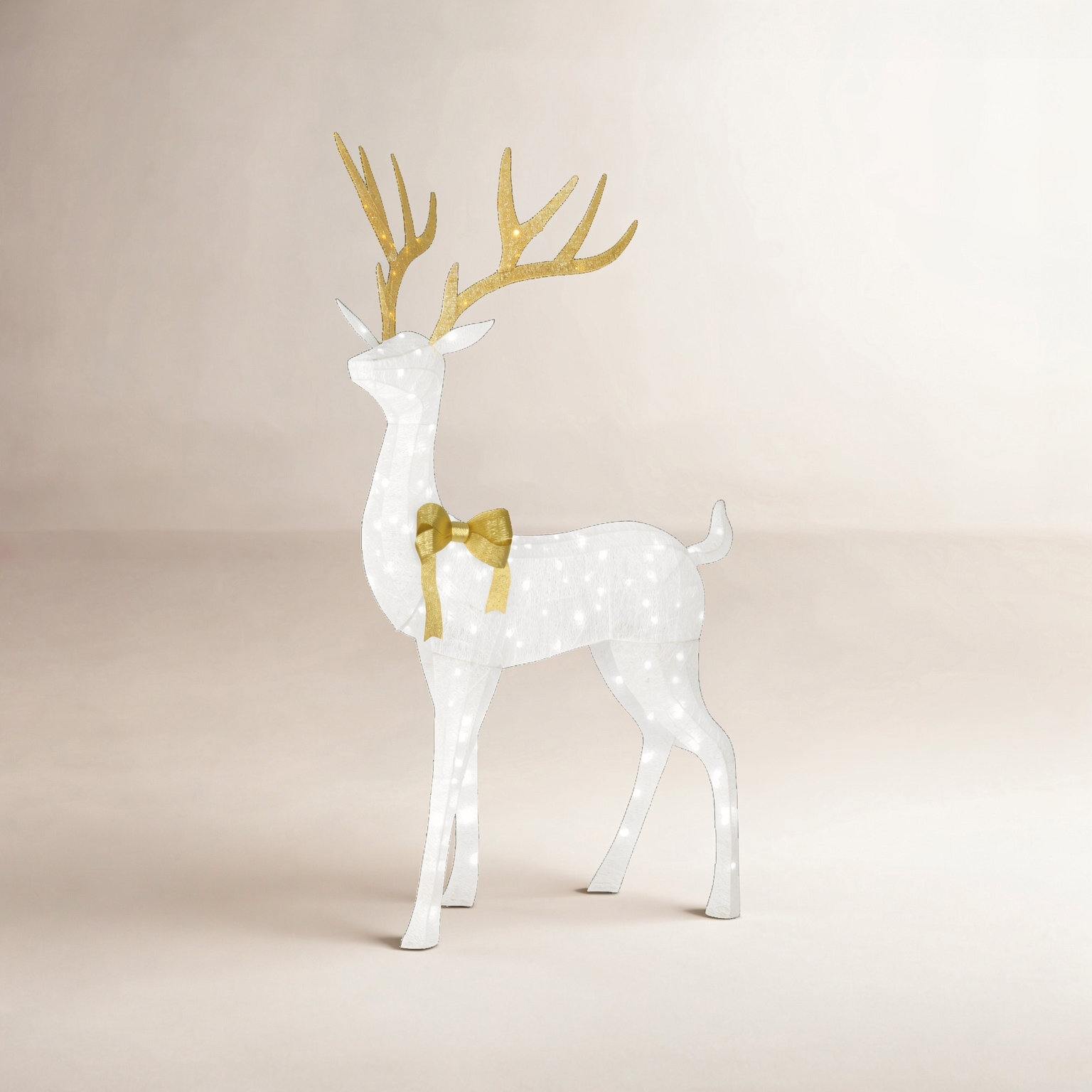 Pre-Lit Crystal Standing Buck Display