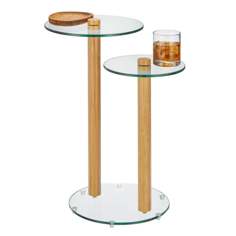 Glass and Wood Duo Table
