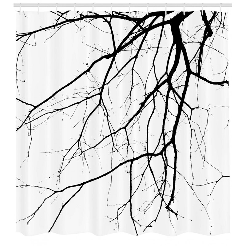 Shower Curtain with Hooks Included, 75" H x 69" W