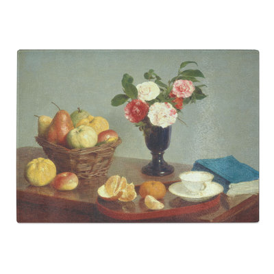 Still Life Fruit with Flowers Vol.9 by Henri Fantin-Latour Chopping Board