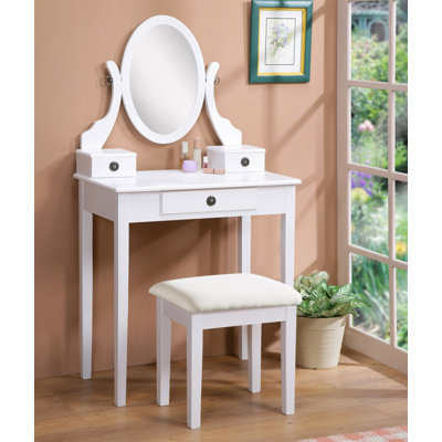 Ensemble coiffeuse et tabouret de maquillage Moniys