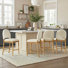 Paterson Curved-Back Armless Fabric & Counter Stool with Solid Wood Frame