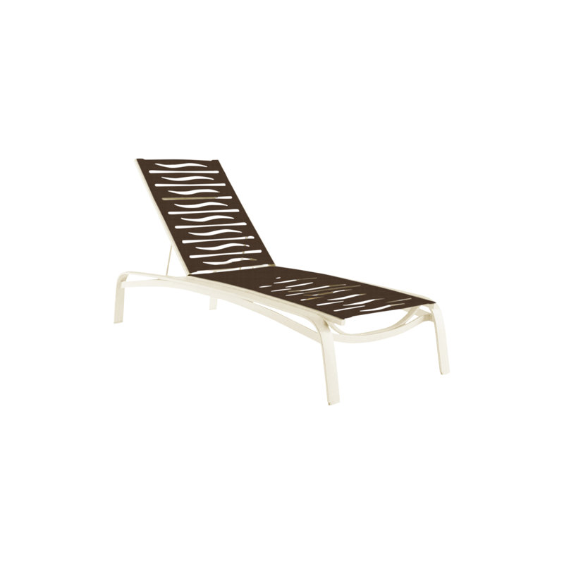 Laguna Beach EZ Span™ Outdoor Rust-Resistant Metal Chaise Lounge, Greco, Snow