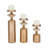 Set of 3 Metal and Marble Pillar Candle Holders & Taper Holders - Decorative Accent for Home Decor.