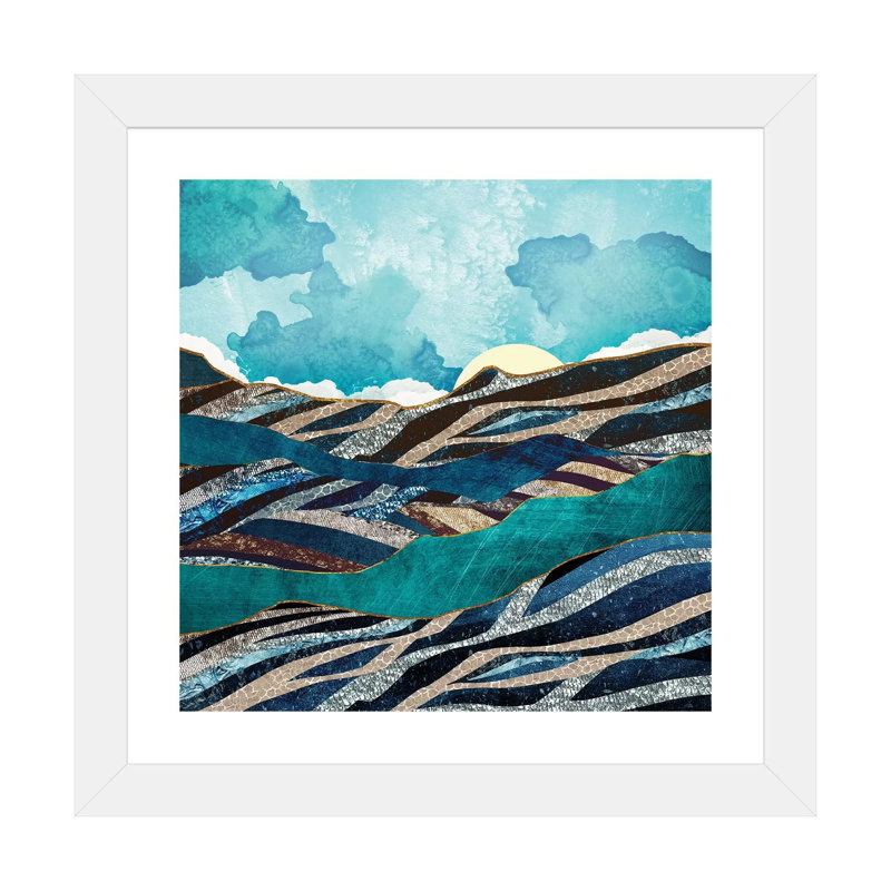 New Day - impression d'art graphique, 24" H x 24" W x 1" D, Blanc, Papier encadré blanc