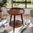 Round Side Table With 2-Tier Storage, Wooden End Table For Living Room With Metal Frame, Compact And Stylish Design
