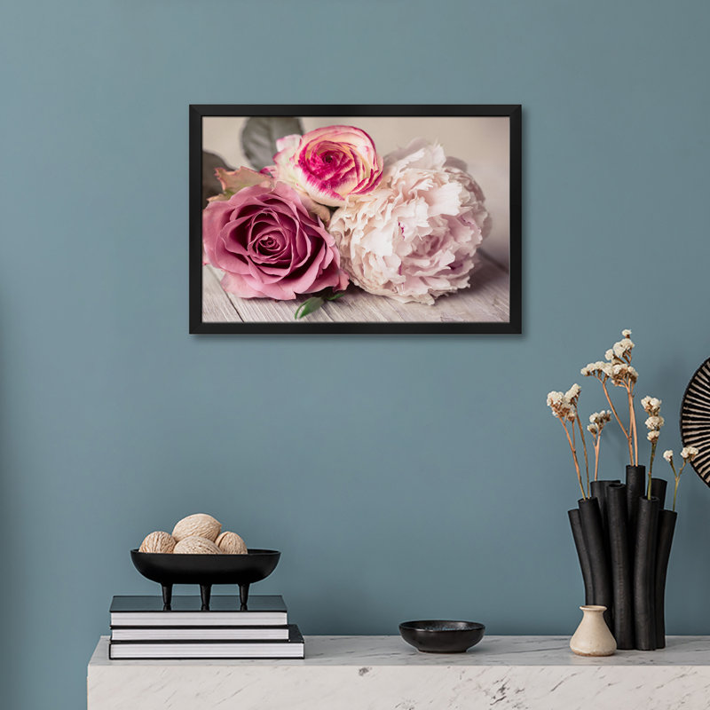 «Bouquet», affiche encadrée de qualité supérieure par Sym Summit Design, H 24 po x l 32 po