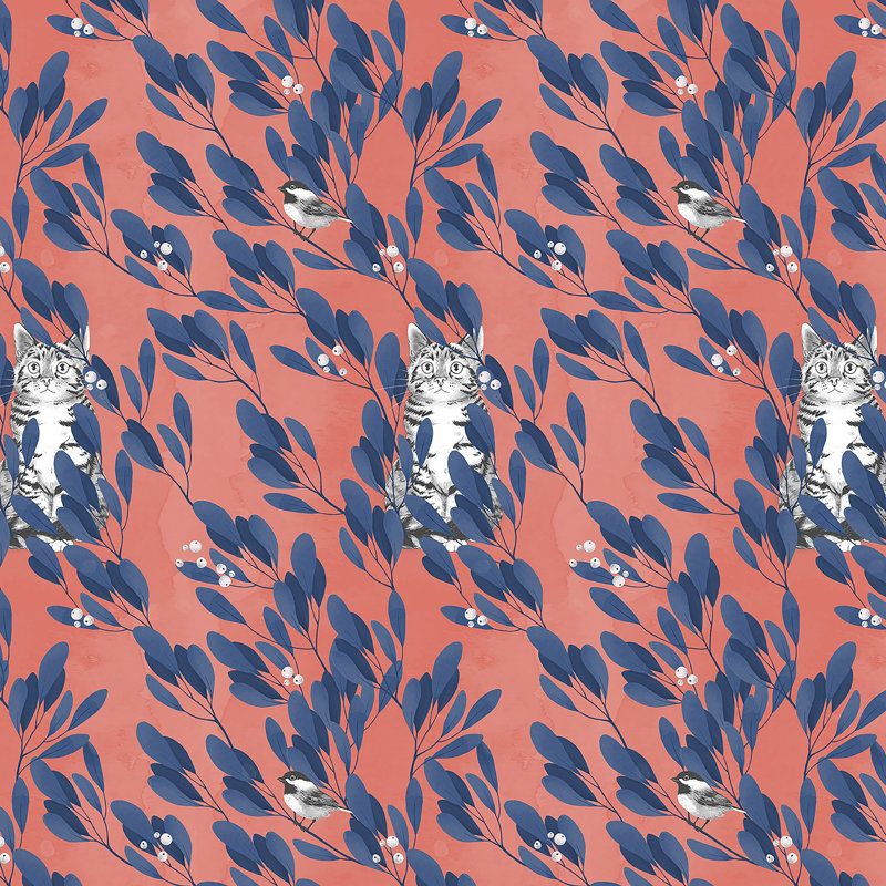 " In The Wild Repeat Pattern ", 12" H x 12" W  , No, Wrapped Canvas