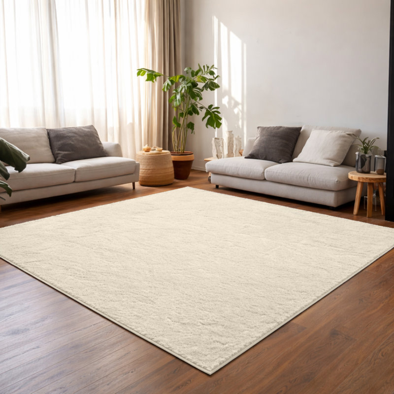 Soft & Fluffy Indoor Living Room Large Area Rug, Beige, Rectangle 200 x 290 cm