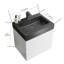 Meuble-lavabo 24 po blanc avec lavabo, grand meuble-lavabo mural flottant pour salle de bain moderne, lavabo une pièce noir sans bonde ni robinet-1827139063-1827139018