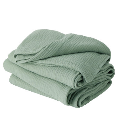 Bedsure 200gsm 100% Cotton Lightweight Muslin Blanket GentleSoft™️for Spring & Summer