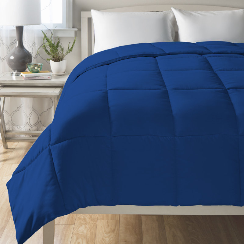 Édredon en duvet synthétique hypoallergénique toutes saisons, Édredon simple, Bleu très foncé