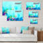 «Paintbrush Turquoise Floral Summer Impression», reproduction sur toile flottante-1899544330-1899544322