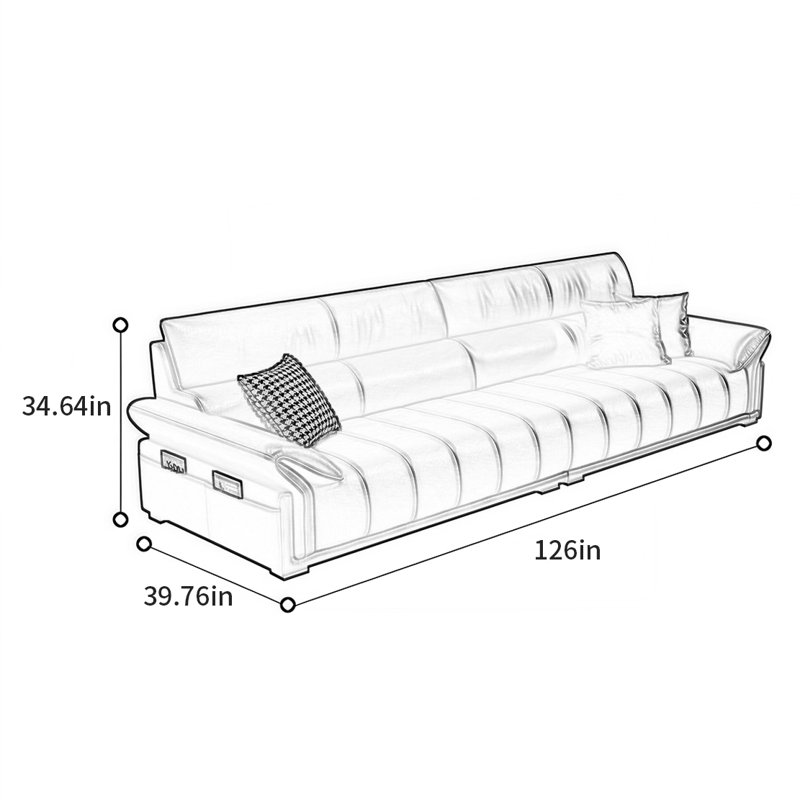 Sandesh, 34.64" H x 126" W x 39.76" D, 4
