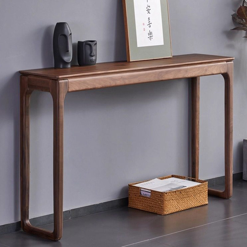 Chinese-style modern simple brown console table, 33.5" H x 55.1" W x 12.6" D