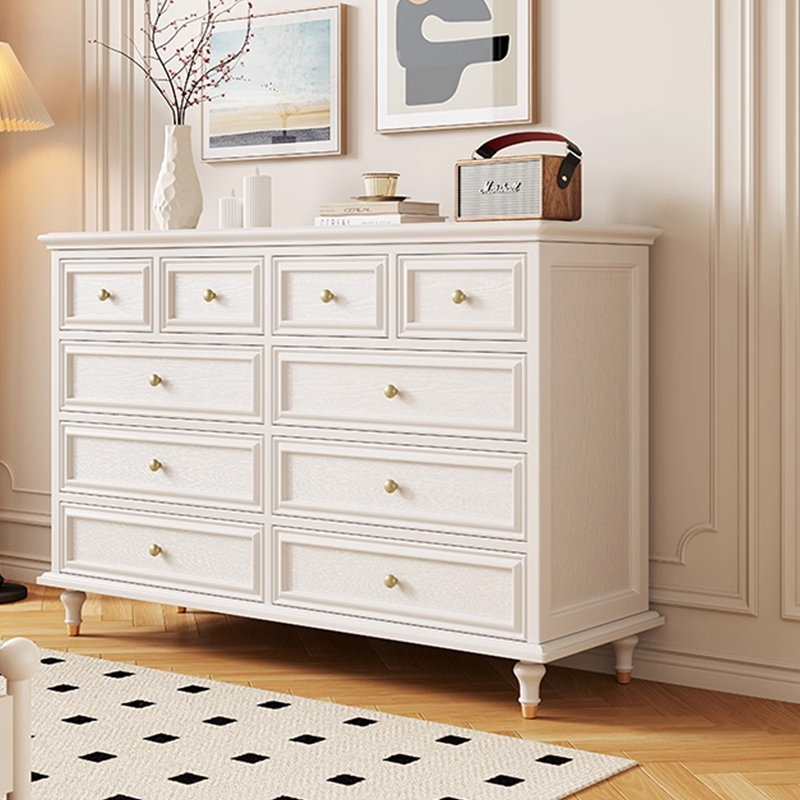 Armoire d'appoint en bois manufacturé blanc massif, Blanc
