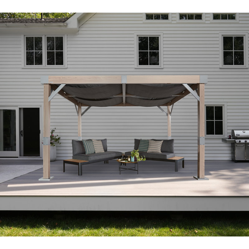 Sojag Fontana 10 x 12 Wood Grain Aluminum Pergola