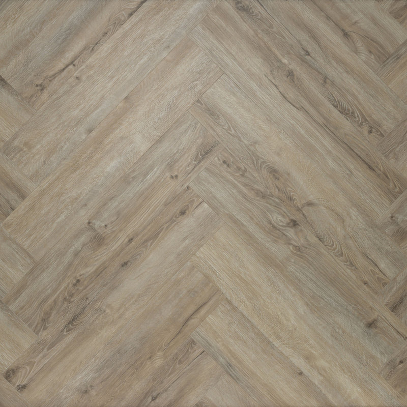 Blues Herringbone SPC Vinyl Flooring Planks - 29.5 in x 5.9 in - King Oak, King Oak