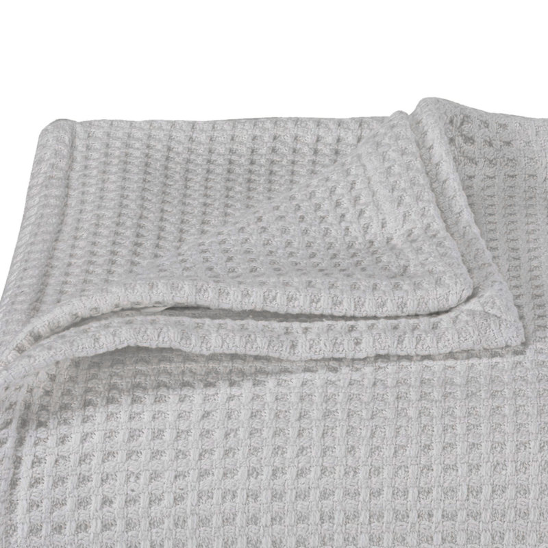 Waffleweave 100% Cotton Blanket, Light Grey, King