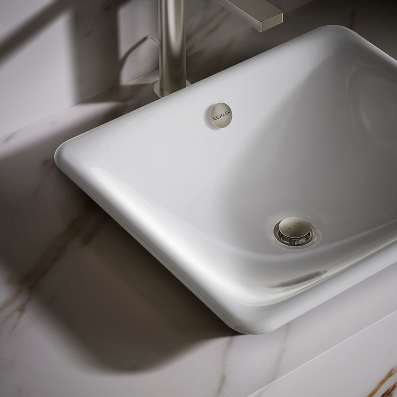 Iron Plains 6.3" Tall Metal Rectangular Bathroom Sink with Overflow, Suede