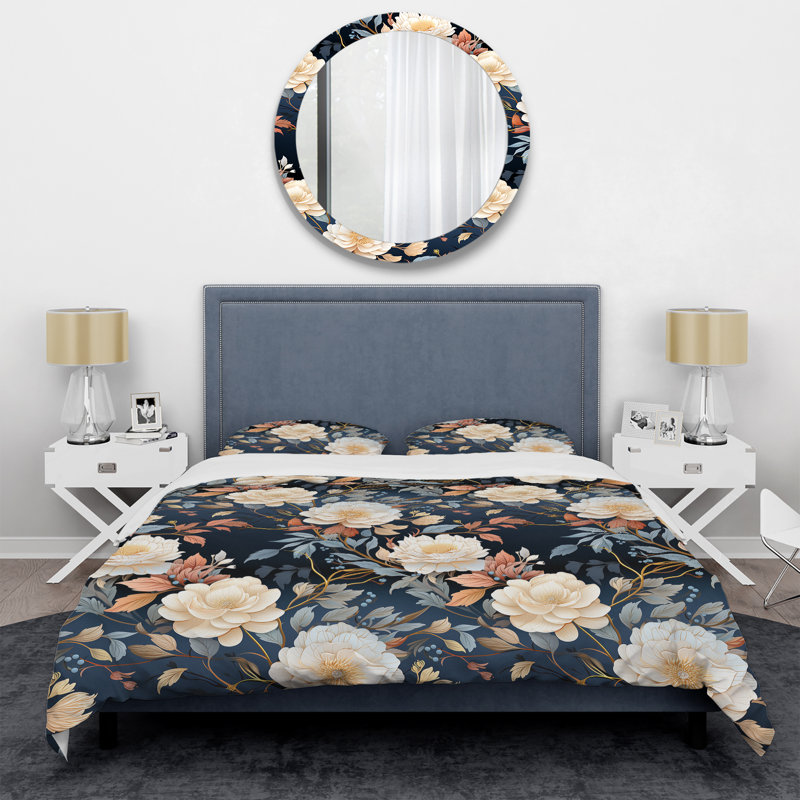 Literie discrète au motif lune Moody, Housse de couette pour très grand lit et 2 très