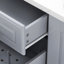Îlot de cuisine 50,7 po avec rangement, poubelle inclinable et organisateur d'armoire escamotable, îlot de cuisine sur roulettes à 5 roulettes avec abattant, 2 tiroirs, 1 porte-1227453496