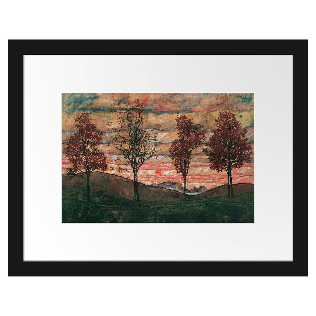 Gerahmter Kunstdruck Four Trees von Egon Schiele