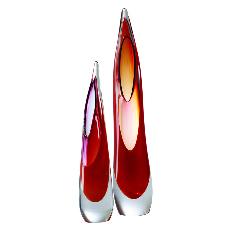 Stalagmite Vase, 24.25" H x 4" W x 4" D, Red