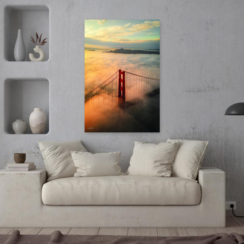 Golden Gate at Sunrise 1 Piece Wrapped Canvas Wall Art, 91.44 cm H x 60.96 cm W