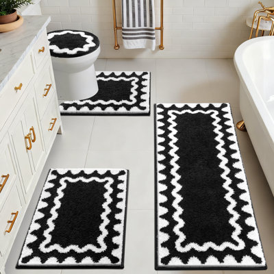 Tapis de bain absorbants et antidérapants lavables (ensemble de 4)
