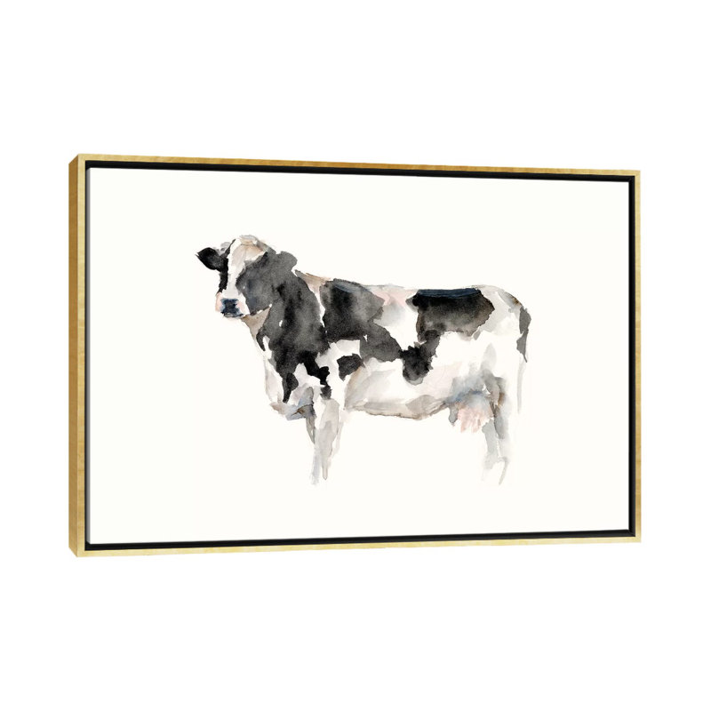 "Farm animal Study III" par Ethan Harper, reproduction d’art, H 40 po x l 60 po x 1,5 po, Toile encadrée d'or, Pas de tapis