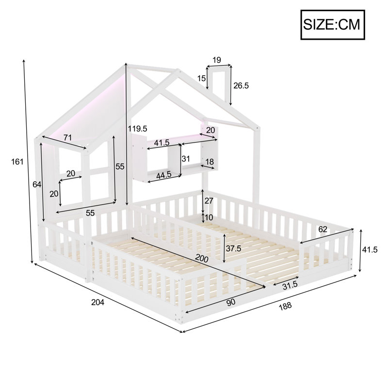 Storage Bed, White