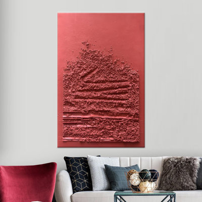 Toile abstraite abstraite imprimée sur verre rouge - décor moderne pour la maison, toile tendue 1P