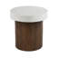 Table d'appoint carrée [Plateau (blanc antique) + base (naturel)]