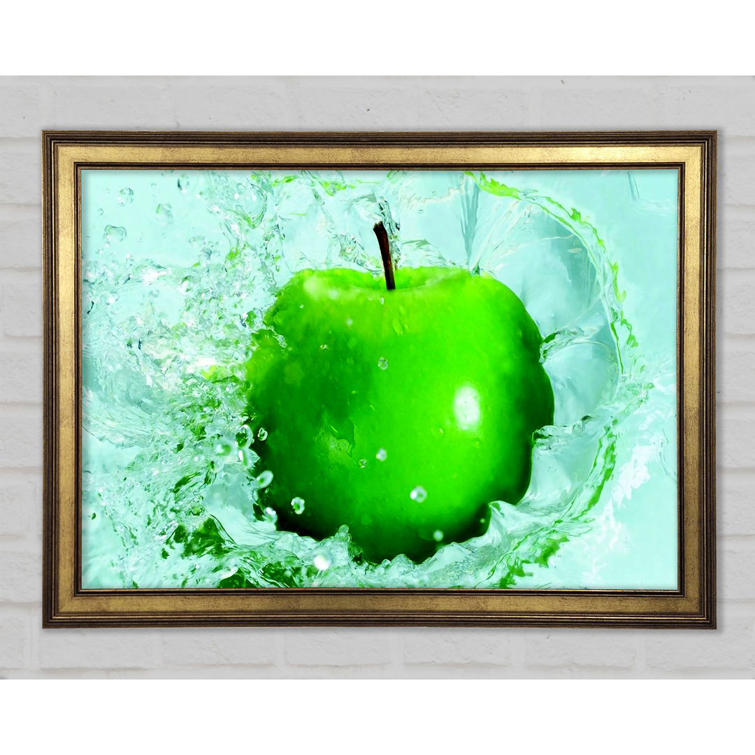 Gerahmtes Wandbild Apple Splash